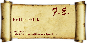 Fritz Edit névjegykártya